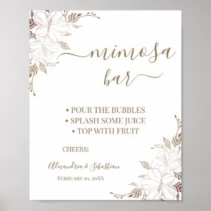 Affiche Panneau de Réception de Mariage Floral Lines Mimos