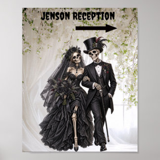Affiche Panneau de réception de mariage gothique