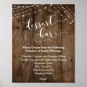 Affiche Panneau de réception de mariage pour le bar à dess