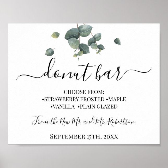 Affiche Panneau de réception de mariage pour table de sucr (Devant)