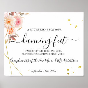 Affiche Panneau de réception de mariage Sandales Dancing F