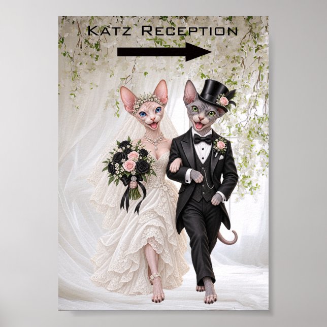 Affiche Panneau de réception de mariage Sphynx (Devant)