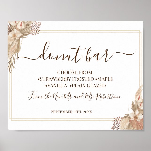 Affiche Panneau de réception de mariage Table de sucreries (Devant)