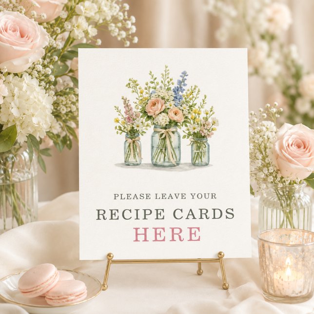 Affiche Panneau de recette de pot floral Frais du marché (Créateur téléchargé)