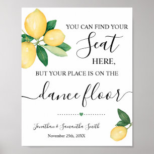 Affiche Panneau de recherche de siège Réception de mariage