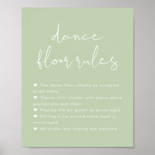 Affiche Panneau de règles de danse de mariage pastel vibra