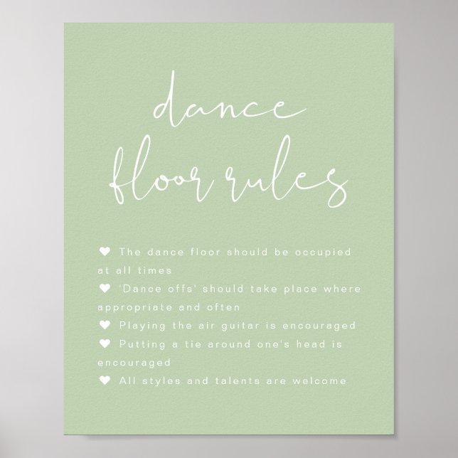 Affiche Panneau de règles de danse de mariage pastel vibra (Devant)