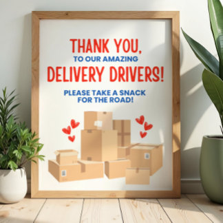 Affiche Panneau de remerciement pour chauffeur de livraiso