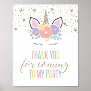 Affiche Panneau de remerciement pour fête d'anniversaire L