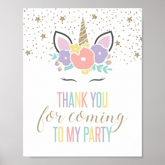 Affiche Panneau de remerciement pour fête d'anniversaire L (Devant)