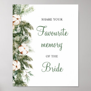 Affiche Panneau de Remise de Cadeaux de Mariage 'Pine Wint
