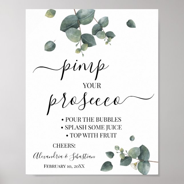 Affiche Panneau de Rentrée de Mariage Eucalyptus Pimp your (Devant)