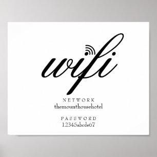 Affiche Panneau de réseau Wifi et mot de passe
