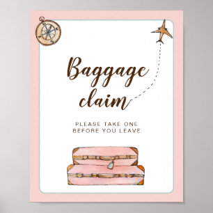 Affiche Panneau de retrait des bagages Thème de voyage Ent