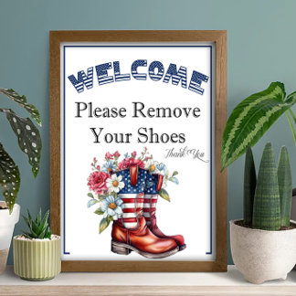 Affiche Panneau de retrait des chaussures du 14 juillet
