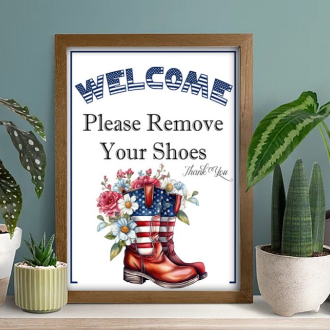 Affiche Panneau de retrait des chaussures du 14 juillet (Créateur téléchargé)