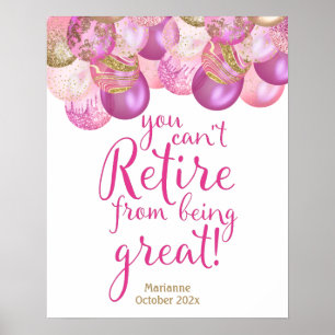 Affiche Panneau de retraite rose glamour