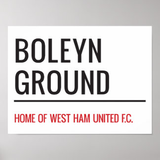 Affiche Panneau de rue Boleyn Ground Stadium