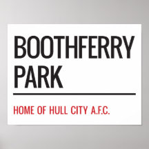 Panneau de rue Boothferry Park Stadium