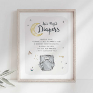 Affiche Panneau de salle de bain bébé couches de nuit de m