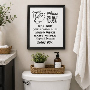 Affiche Panneau de salle de bain de propriété de location