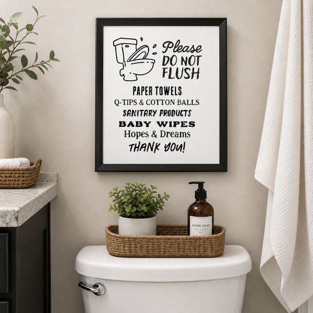 Affiche Panneau de salle de bain de propriété de location  (Créateur téléchargé)