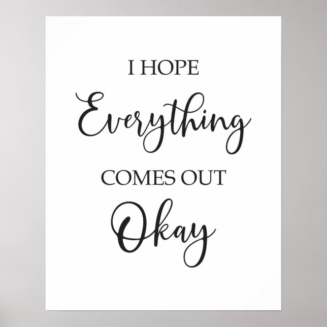 Affiche panneau de salle de bain | J'espère que tout va bi (Devant)