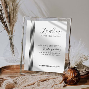 Affiche Panneau de salle de bain mariage minimale