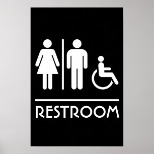 Affiche Panneau de salle de bain unisexe moderne pour port