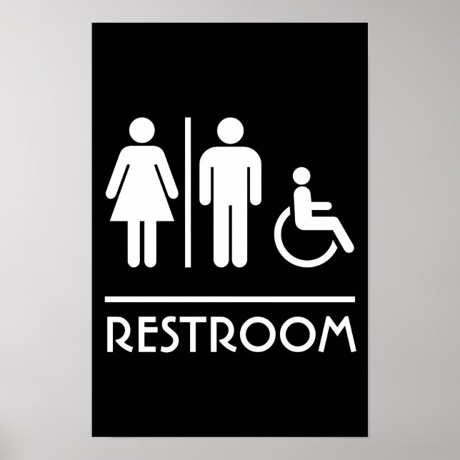 Affiche Panneau de salle de bain unisexe moderne pour port (Devant)