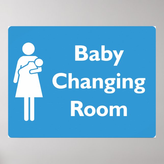 Affiche Panneau de salle de change bébé avec parent et nou (Devant)