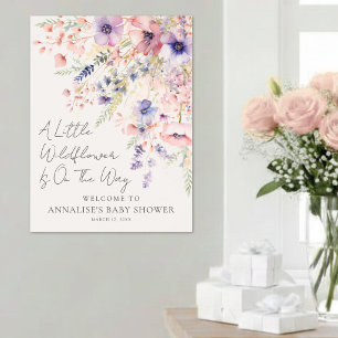 Affiche Panneau de salle de fête pour bébé Petite Fleur Sa