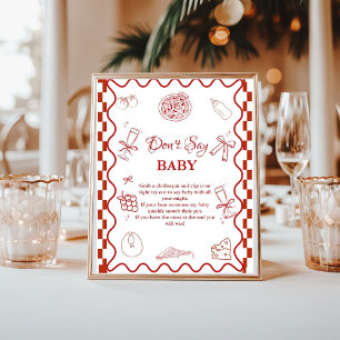 Affiche panneau de salle Pink Pizza pour Baby Shower