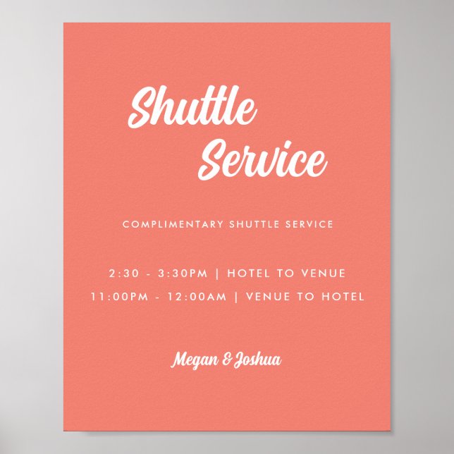 Affiche Panneau de service de navette de mariage minimal c (Devant)