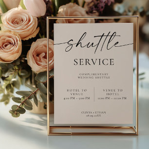 Affiche Panneau de service de navette de mariage moderne