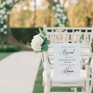 Affiche Panneau de siège commémoratif réservé au mariage