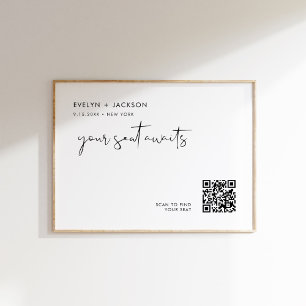 Affiche Panneau de siège Mariage STELLA Code QR