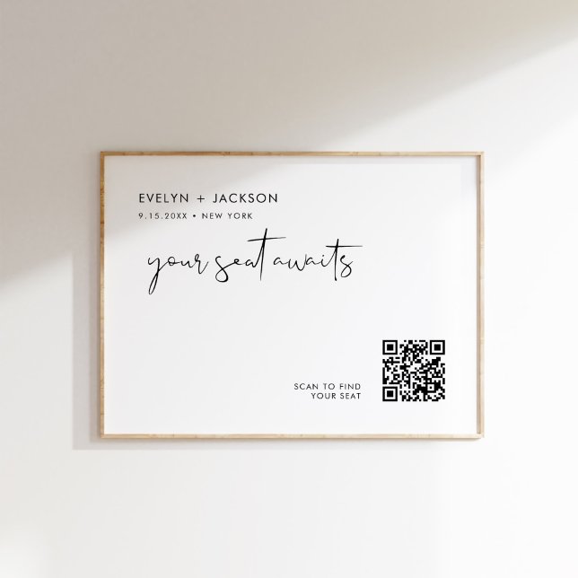 Affiche Panneau de siège Mariage STELLA Code QR (Créateur téléchargé)