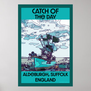 Affiche Panneau de signalisation Alderburgh Suffolk Beach