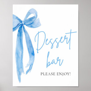 Affiche Panneau de signalisation de bar à desserts à ruban