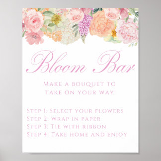 Affiche Panneau de signalisation de bar à fleurs Love in B
