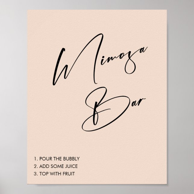 Affiche Panneau de signalisation de bar à Mimosa pour mari (Devant)