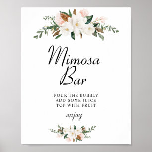 Affiche Panneau de signalisation de bar à mimosa pour une 