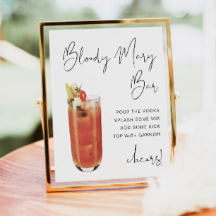 Affiche Panneau de signalisation de bar Bloody Mary minima