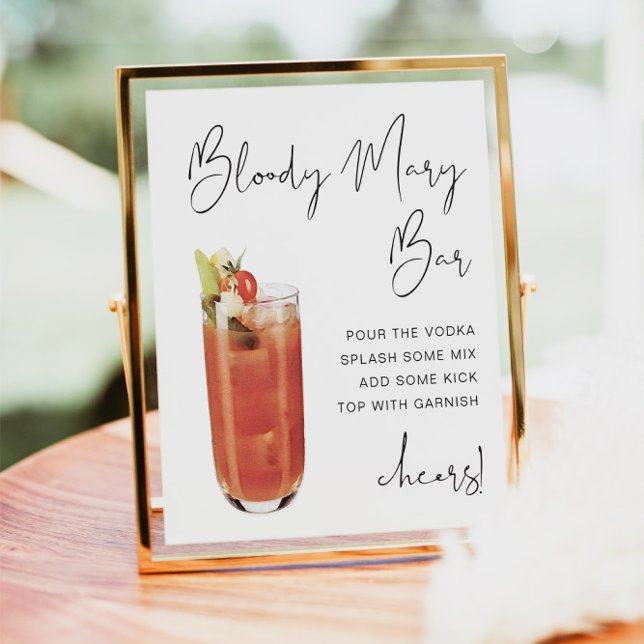 Affiche Panneau de signalisation de bar Bloody Mary minima (Créateur téléchargé)
