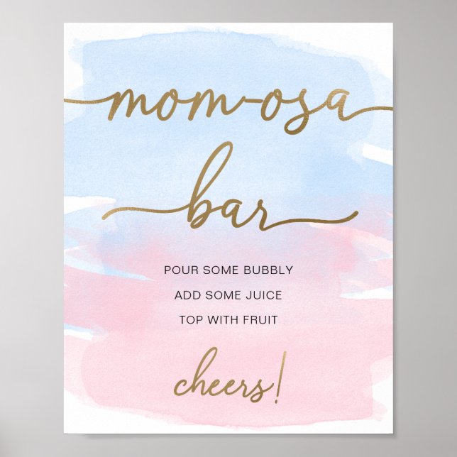 Affiche Panneau de signalisation de bar Mom-osa à l'aquare (Devant)