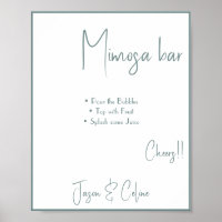 Panneau de signalisation de mariage Mimosa Bar