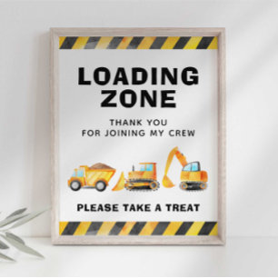 Affiche Panneau de signalisation de zone de chargement de