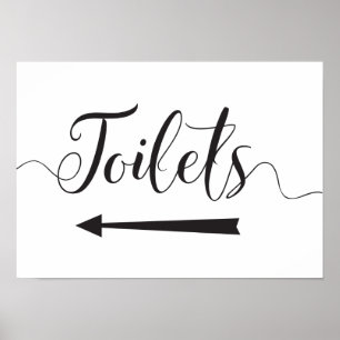 Affiche Panneau de signalisation des toilettes pour mariag
