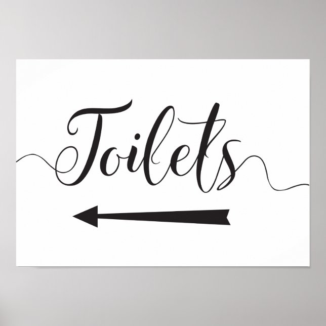 Affiche Panneau de signalisation des toilettes pour mariag (Devant)